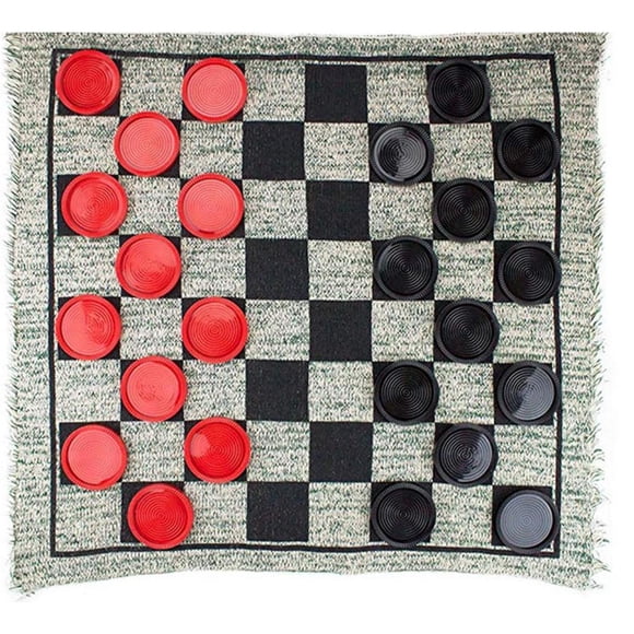 Juego De Damas Gigantes 3 En 1, Tablero De Juego Tic Tac Toe Para Adultos Y Niños Con 24 Piezas De Damas, Juegos De Interior Y Exterior Para La Familia Y La Fiesta seitruly HA035773-00