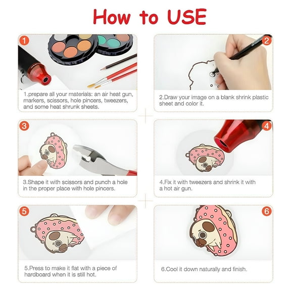 HIBIBUD Mini Heat Gun 300 Watt Heat Tool,Tumbler Embossing for Removing Epoxy Cup Painting Resin Air Bubbles,Drying Crafts & Shrink Wrap Paint