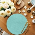 thumbnail image 2 of Turquoise Burlap Texture Round Placemats Set of 4 for Dinning Tables,Heat-proof Braided Table Mats 13 Inch,Farmhouse Vintage Aqua Washable Place Mat for Kitchen Restaurant Party Decor Table Setting, 2 of 9
