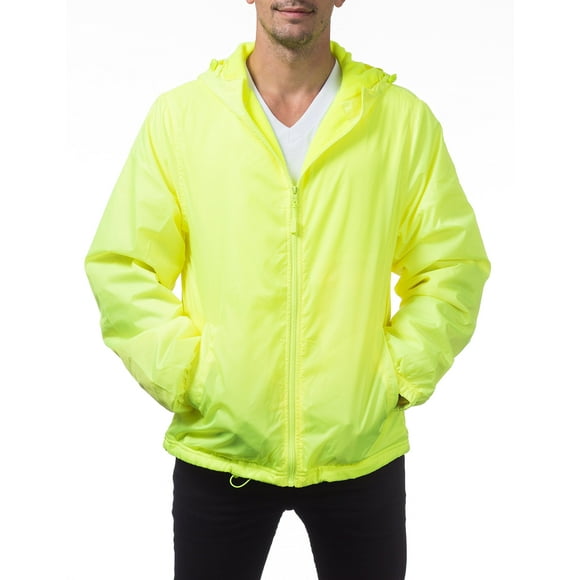 Pro Club Coupe-Vent Doublé en Molleton pour Homme, Grand, Vert Sécurité