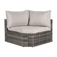 thumbnail image 6 of Modern 8 Pcs Rattan Sectional L- Shaped Patio Furniture Set (2 Corner Sofa, 2 Armless Single Sofa, 1 Scalloped Corner Sofa, 1 Scalloped Ottoman, 1 Ottoman, 1 Coffer Table), 3 Available Color Cushion, 6 of 12