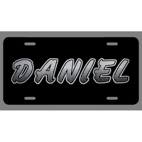 Daniel Name Etched Style License Plate Tag Vanity Novelty Metal | Etched Aluminum | 6-Inches By 12-Inches | Car Truck RV Trailer Wall Shop Man Cave | NP412