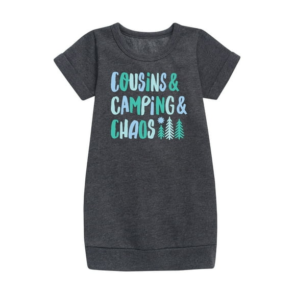 Instant Message - Cousins & Camping & Chaos - Toddler & Youth Girls Fleece Dress