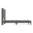 thumbnail image 4 of Pax Upholstered Platform Bed Frame / Sleak Wingback / Mattress Foundation / Wood Slat Support / No Box Spring Needed / Easy Assembly, Stone, Queen, 4 of 7