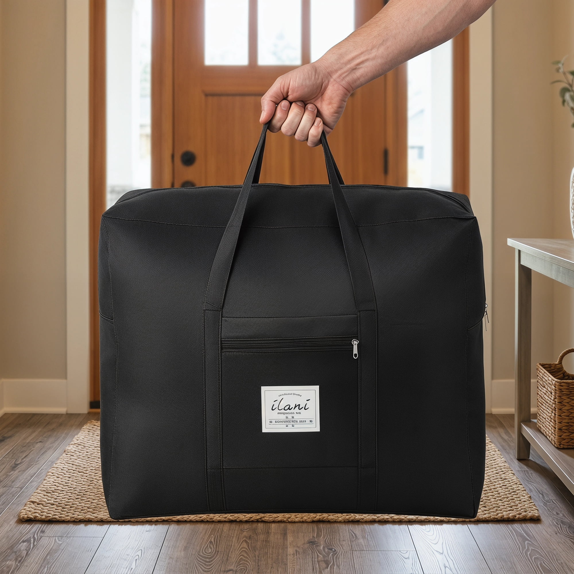 Unique Bargains Extra Large Oxford Travel Storage Bag for Organizing Black 23.6" x 20.1" x 11.8"