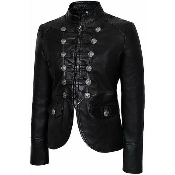 Womens Genuine Black Lambskin Leather Jacket Motorcycle Biker Leather Jacket W418