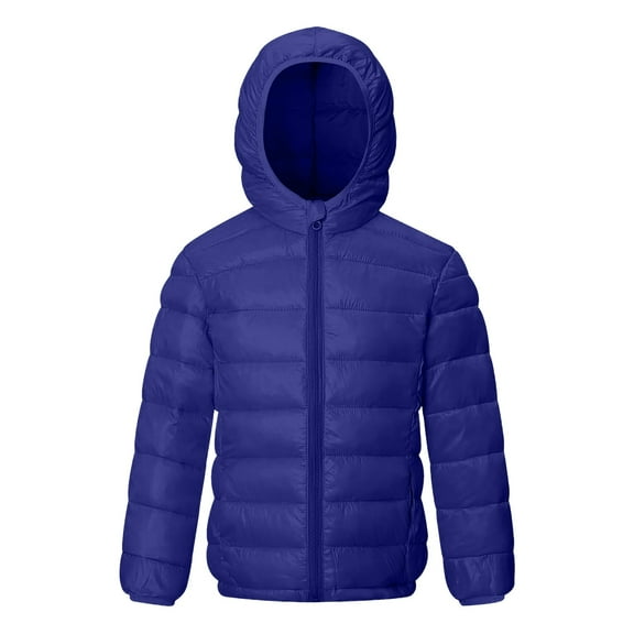 Sopiago Kids Lightweight Puffer Jacket Boys Girls Winter Jacket Padded Quilted Hooded Coat Toddler Warm Outerwear for Boys Girs 10-11 Years,Dark Blue