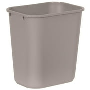 Rubbermaid Commercial Deskside Plastic Wastebasket Rectangular 7 gal Gray 295600GY