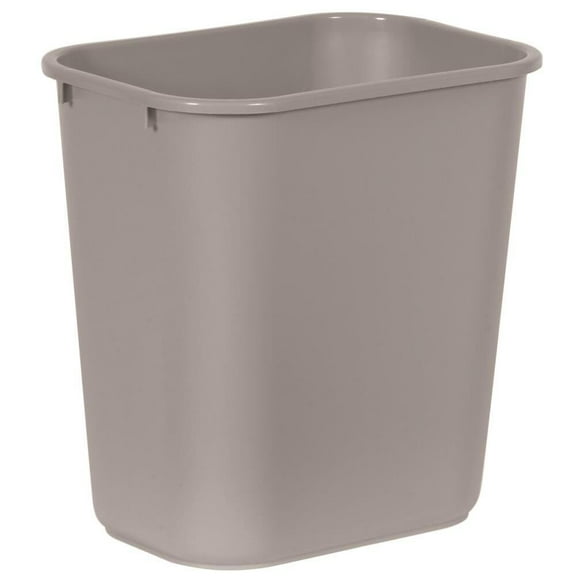 Rubbermaid Resin Wastebasket, Plastic Trash Can for Home or Office, 7 Gal, Gray
