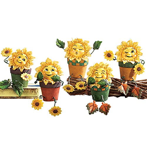 Collections Etc Collectible Sunflower Shelf Sitters - Set of 5 ;P# ...