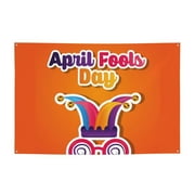 Happy April Fools' Day Funny Pattern Banner Backdrop Porch Sign 47 x 71 Inches Holiday Banners for Room Yard Sports Events Parades Party