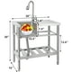 thumbnail image 4 of Fregadero de Acero Inoxidable 39x16x30 pulg, Tazón Único Independiente para Cocina Comercial, Fregadero de Preparación y Utilidad con Grifo, 4 of 9
