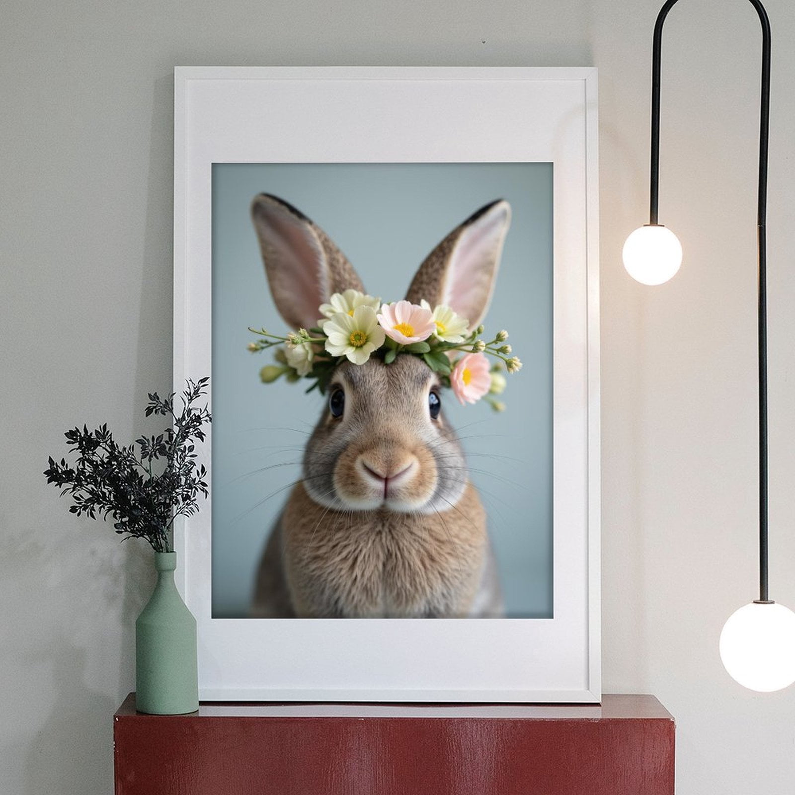 Diamond Art Kit for Adults, Bunny With Flower Crown Bloom Diamond