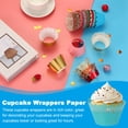thumbnail image 4 of Uxcell Cupcake Wrappers Paper, 50 Pack Baking Cups Standard Rose Decoration for Anniversary Birthday Dark Blue, 4 of 6