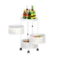 thumbnail image 1 of TFixol 3-Tier Magnetic Rotating Kitchen Organizer with Removable Baskets, Mobile Storage Rack for Fruits, Snacks, and Vegetables, White or Black, No Assembly Required, 1 of 6