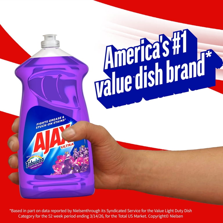 3 pack) Ajax Ultra Liquid Dish Soap with Fabuloso Lavender Scent