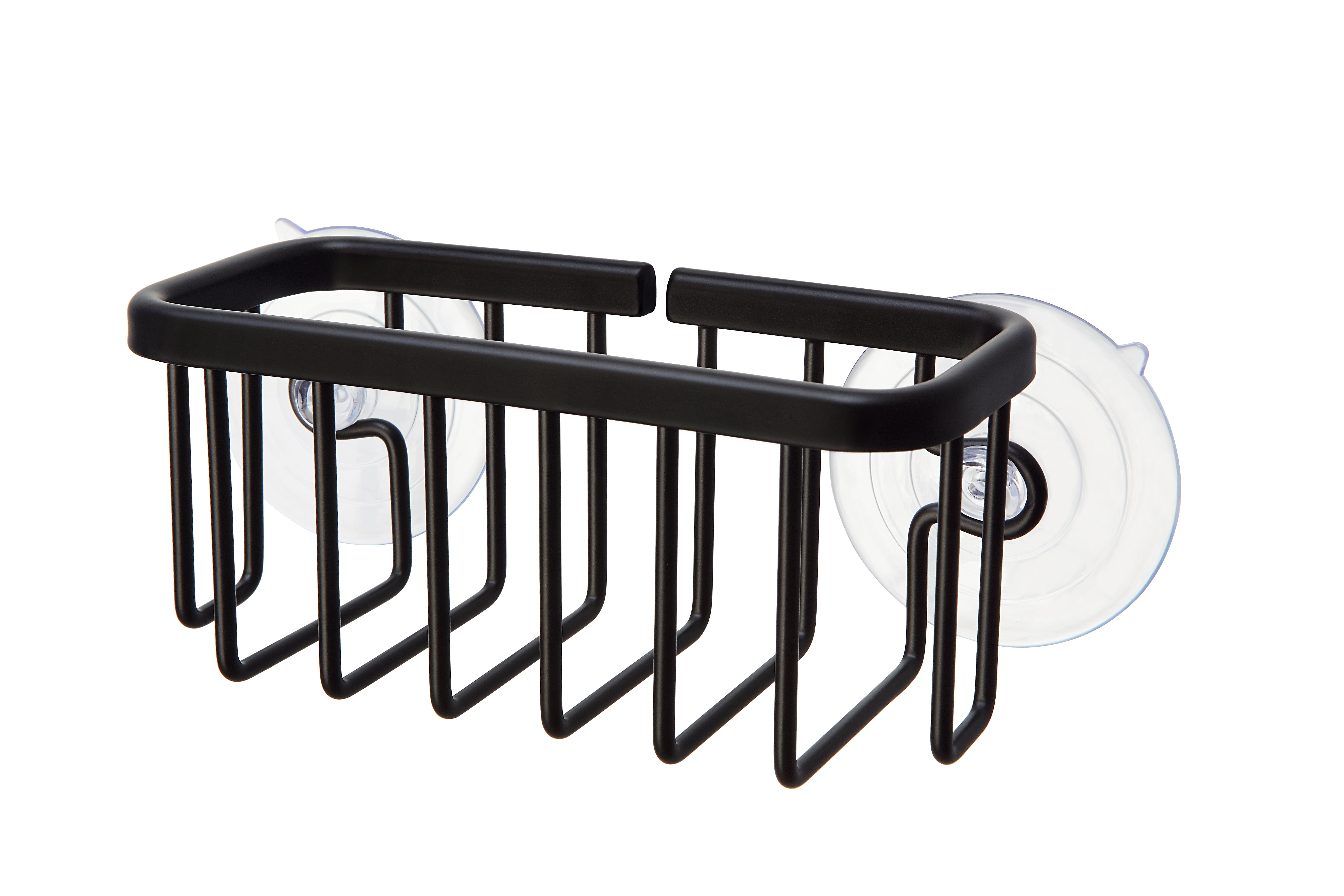 SunnyPoint NeverRust Aluminum Shower Caddy Basket Organizer Storage Rack,  Removable Adhesive Pad; No Drilling for Bathroom, Kitchen (Set of 2, Black)