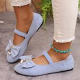 thumbnail image 2 of HEWUQI Bowknot Mary Jane Flats for Women Elatic Strap Soft Sole Ballet Slip on Wide Arch Support Commute Comfortable Dressy Shoes Sky Blue Size 9, 2 of 6