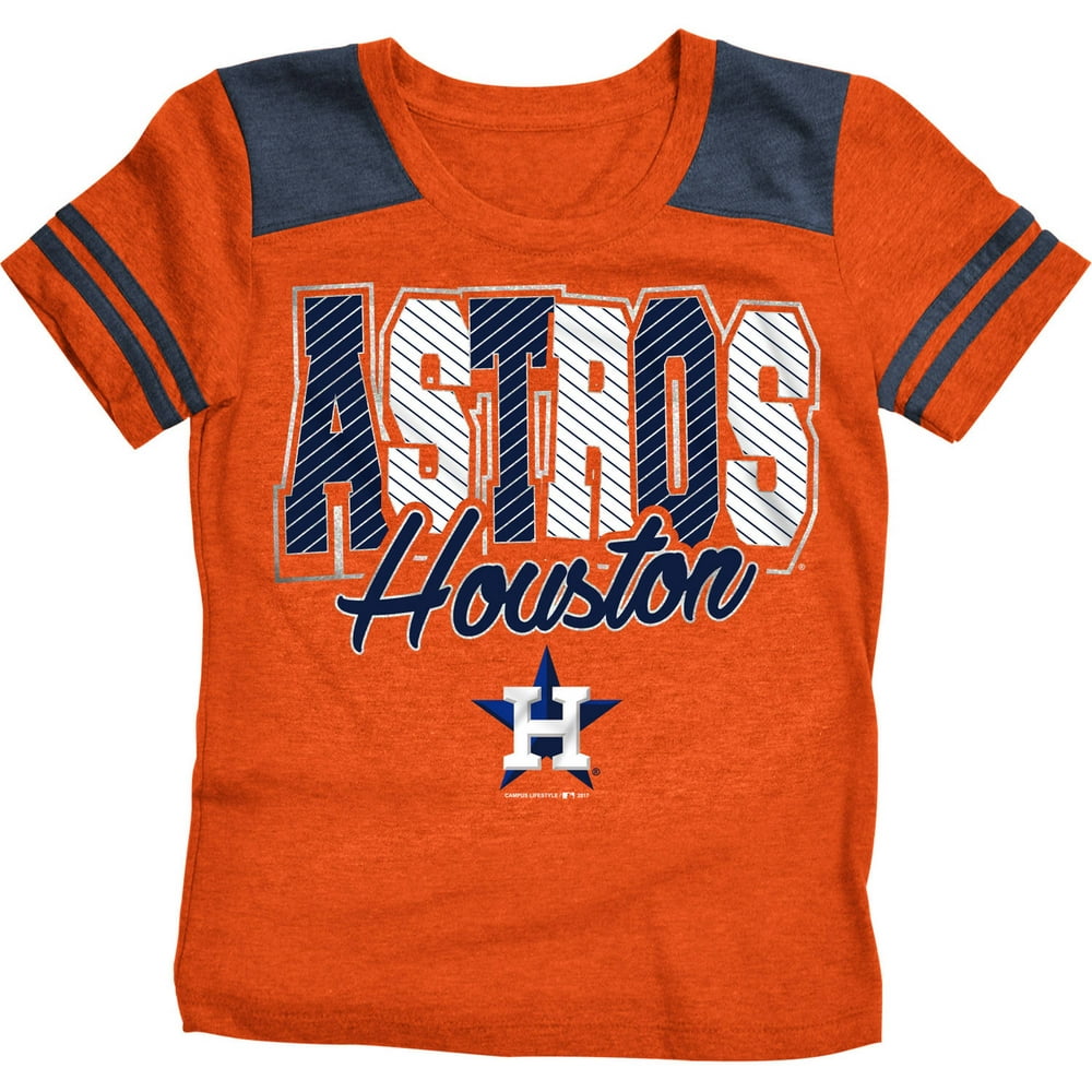 MLB Houston Astros Girls Short Sleeve Team Color Graphic Tee - Walmart ...