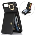 thumbnail image 2 of Allytechgroup iPhone 8 Plus/ 7 Plus Wallet Case, Ring Holder Stand Cards Slots Shockproof Retro Flip Back Cover Phone Case for Apple iPhone 8 Plus/ 7 Plus, Black, 2 of 8