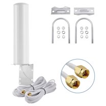 GJX 10dBi High-Gain 4G 5G LTE MIMO Antenna (Dual SMA Male), Outdoor Omnidirectional Barrel Antenna with 2x16ft Cables for Cellular Router Modem Booster