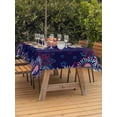 thumbnail image 3 of Outdoor Tablecloths with Umbrella Hole & Zipper, Independence Day Rectangle Tablecloth 52x70 Inch, Blue Fireworks US Flag Stars Sparklers Modern Waterproof Table Cloth, Patio/Pool Table Covers, 3 of 8