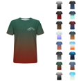 thumbnail image 1 of T-shirts Dégradé Montagne pour Femmes 2026 Été Décontracté Manches Courtes Col Rond T-Shirts Graphiques Randonnée Camping Hauts, 1 of 3