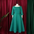 thumbnail image 4 of AURA Plus Size Summer Solid Color A Line Swing Dress Elegant High Waist Midi Evening Dress XL XXXL, 4 of 10