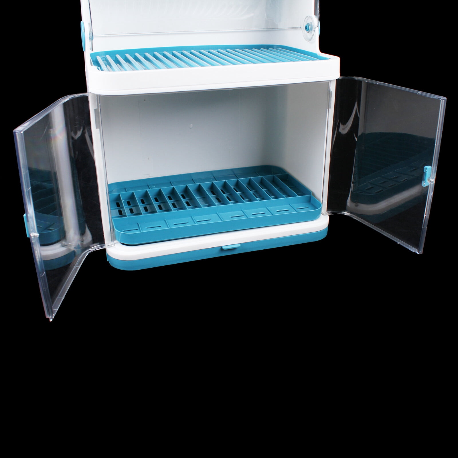 Kitchen Dish Rack Drain Bowl Cup Plate Dish Drying Drainer with Cover 2-Layer