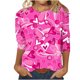 thumbnail image 2 of Fiudx Ofertas de La Semana Blusa Holgada con Estampado de Pascua y Cuello Redondo Retro de Manga Tres Cuartos a La Moda para Mujer, 2 of 4