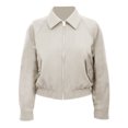 thumbnail image 1 of Chamarra George para Mujer, Cuello Camisero Crema Talla M, 1 of 4