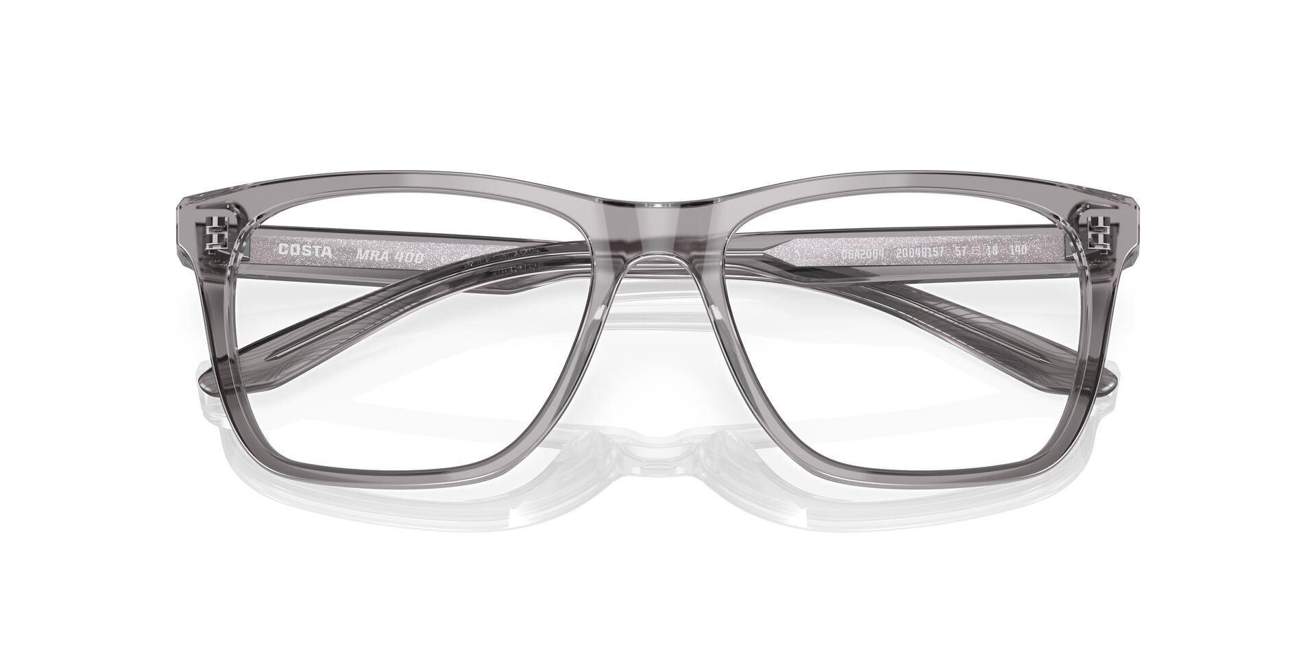 Costa Del Mar MRA 400 Eyeglasses, Size 57 Smoke Crystal Optical Frames with Demo Lenses