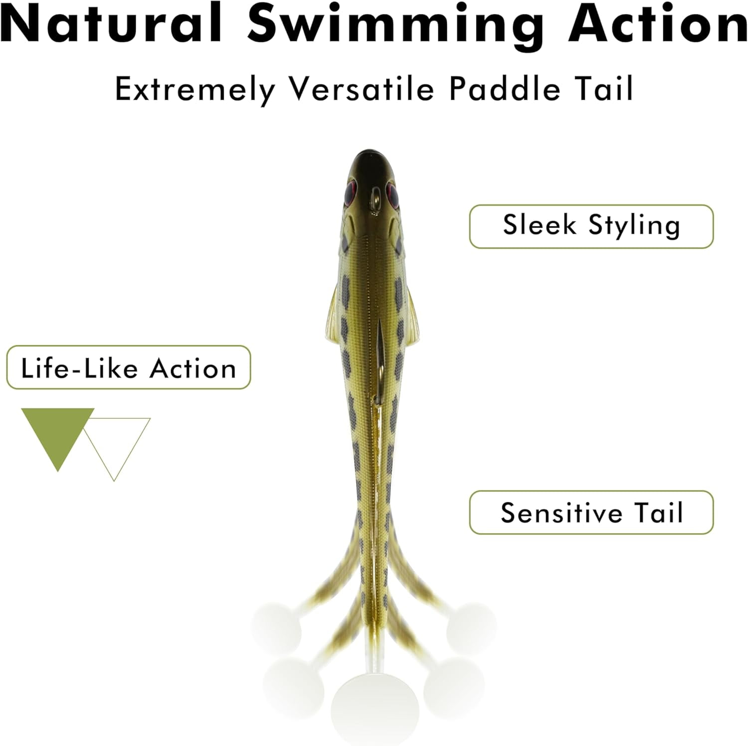 TRUSCEND Shadtale Soft Fishing Lures with BKK Hooks – Easy Catch: Trembly Sinking and Vibrating Swim for More Bites, Paddle Tail Swimbait for Bass, Trout, Crappie, Walleye, Ideal for Family Fishing
