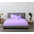 thumbnail image 4 of Pure Organic Cotton Sheets - Short Queen Size, Lilac Color, Bedsheet 1000-Thread-Count, 15 inch Deep Pockets, 4 of 7