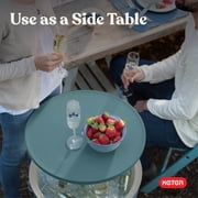 Keter Modern Cool Bar and Side Table Outdoor 2 in 1 Table and Bar Patio Furniture, Teal