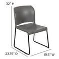 thumbnail image 6 of Flash Furniture HERCULES Series 880 lb. Capacity Gray Full Back Contoured Stack Chair with Black Powder Coated Sled Base, 6 of 15