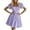 Purple, variant on Wdgfv Women Puff Sleeve Square Neck Tie in Back Dresses with Zipper Blue S