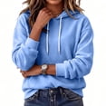 thumbnail image 4 of Women's Pullover Hoodie Cozy Streetwear Sweatshirt with Drawstring Hood Kangaroo Pocket Relaxed Fit Hoodies, L, 4 of 5