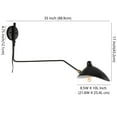 thumbnail image 3 of JONATHAN Y Frank 35" Iron Retro Swing LED Wall Sconce, Black, 3 of 6