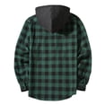 thumbnail image 5 of Fabrcox S-4XL Men Flannel Shirt Jacket with Hooded Long Sleeve Button Down Men Shacket Plaid with Chest Pocket Casual Oversized Hoodie Coat Green XXXL, 5 of 10