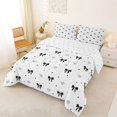 thumbnail image 2 of Manfei Cute Black Bow Full Size Comforter Sets,Chic Bowknot Bedding Comforter Set,Reversible,3-Piece,1 Comforter and 2 Pillowcases, 2 of 7