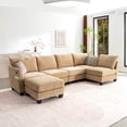 thumbnail image 3 of 124" U-Shaped Modular Sectional Sofa, Modern L-Shaped Corner Sofa with Storage Ottoman, Built-in USB Charger, 3 of 9