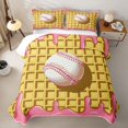 thumbnail image 2 of Homewish Drip Waffle Baseball Quilt Full, Cute Sport Full Bedspread Sets for Girls and Boys, 3 Pieces, 1 Comforter and 2 Pillowcases, 2 of 7