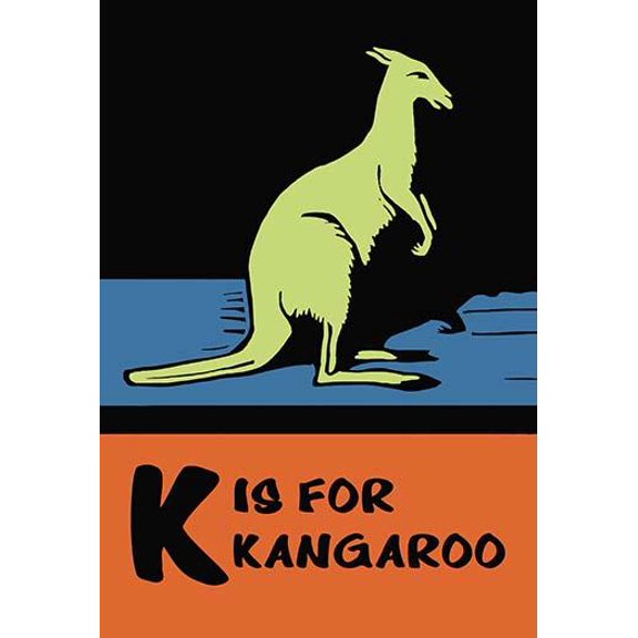 K is for Kangaroo-Fine Art Canvas Print (20" x 30")