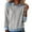 Grey, variant on Women's Denim Patchwork Lapel Pullover, Casual Contrast Stitching Sweatshirt, Comfortable Knit Blouse, Fashion Collar Shirt, Streetwear Style Tops White XL