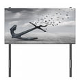 thumbnail image 3 of Birds Headboard, Anchor Turns into Group of Flying Birds Seagulls for Liberty and Hope Mood Graphic Art, Upholstered Decorative Metal Bed Headboard with Memory Foam, Twin Size, Grey, by Ambesonne, 3 of 4