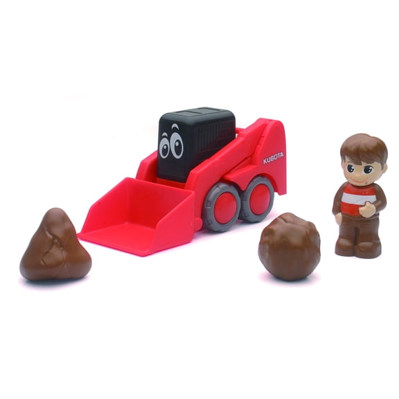 NewRay Kubota Pre-School Lil' Skid Steer Play Set, 4 Pieces, Orange