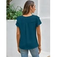 thumbnail image 3 of Women Dressy Casual Tops Business Work Blouses Summer Shirts Short Sleeve Crew Neck Outfits 2025, 3 of 5