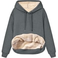 thumbnail image 1 of Sudadera con capucha y bolsillo estilo canguro, informal, de manga larga, para otoño e invierno, para mujer, 1 of 5