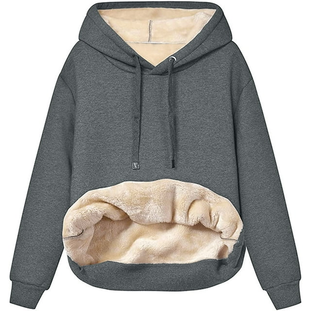 Sudadera con capucha y bolsillo estilo canguro, informal, de manga larga, para otoño e invierno, para mujer